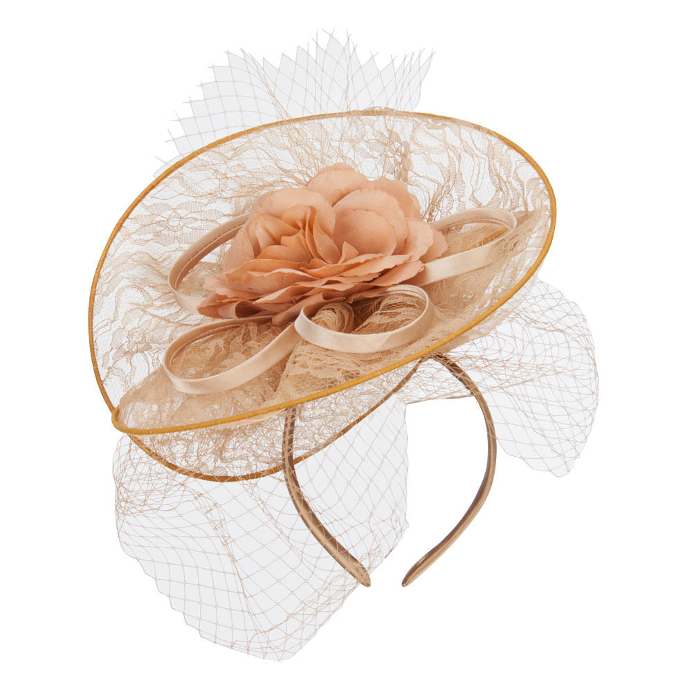 Fan Up Lace Flower Fascinator