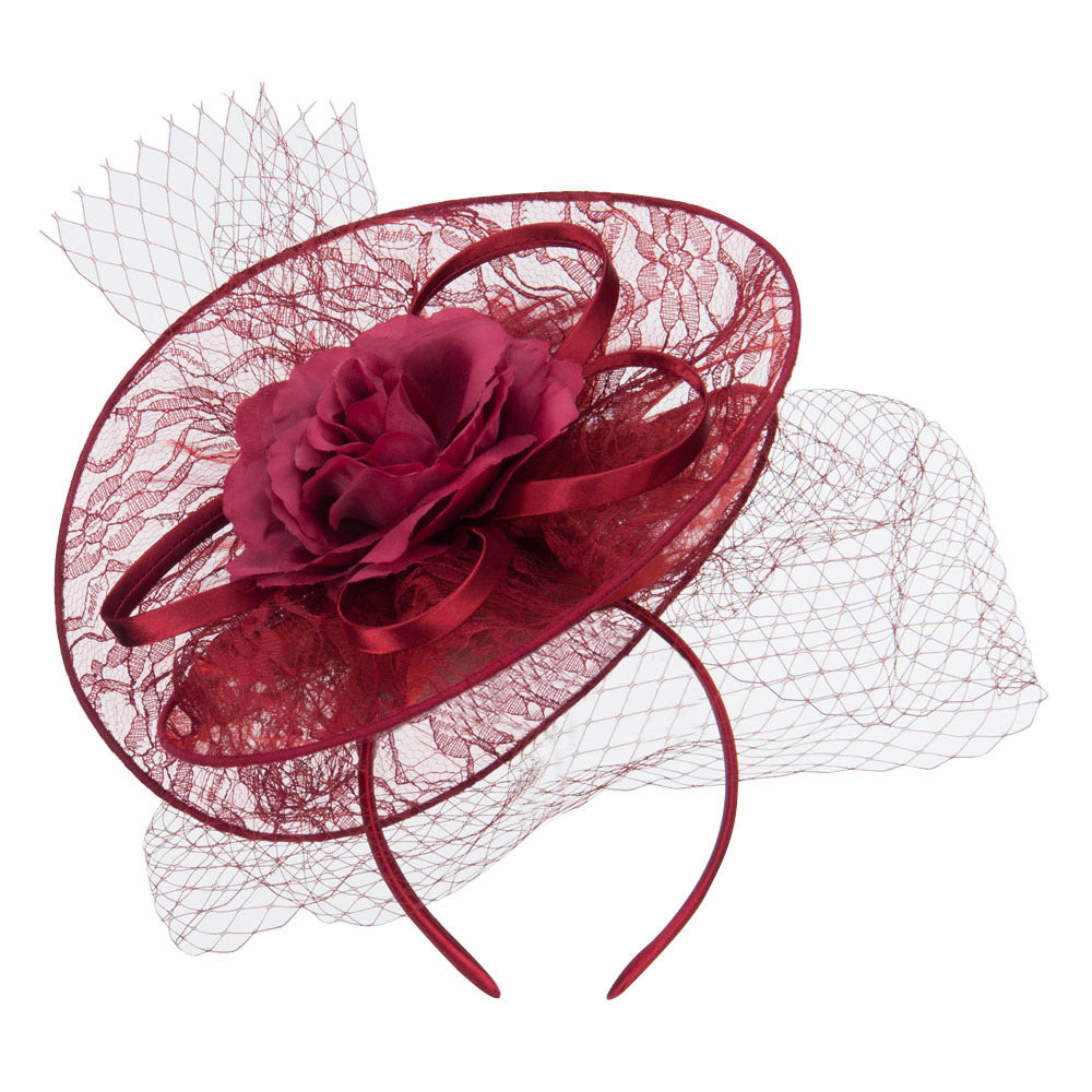 Fan Up Lace Flower Fascinator