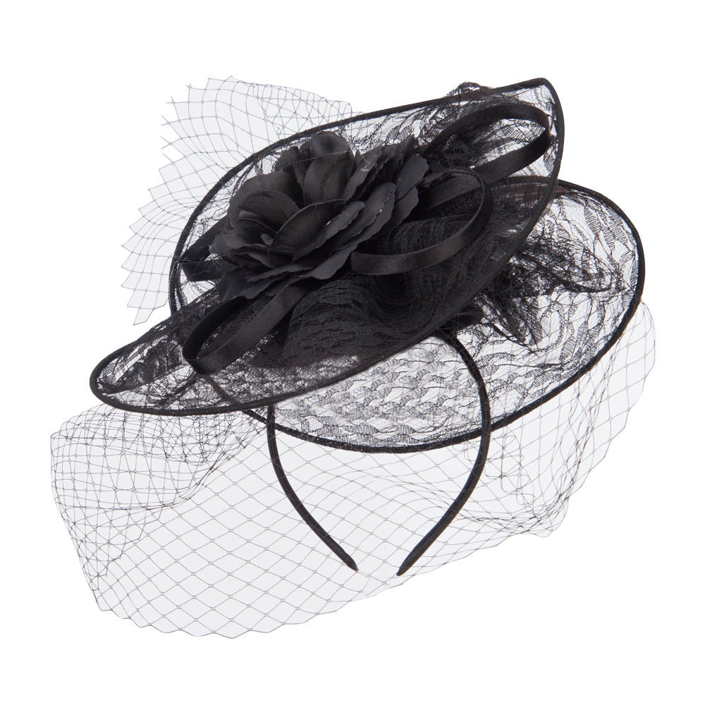 Fan Up Lace Flower Fascinator