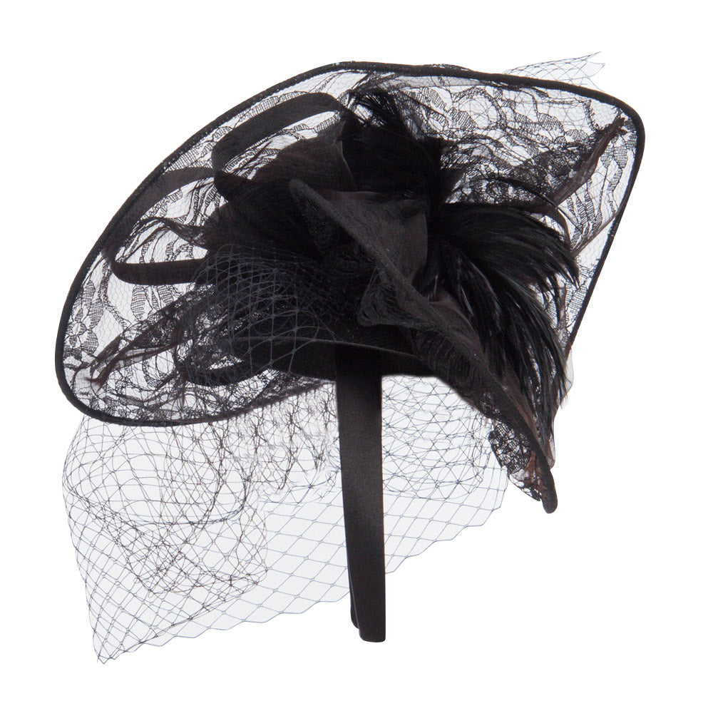 Fan Up Lace Flower Fascinator