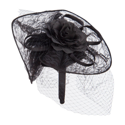 Fan Up Lace Flower Fascinator