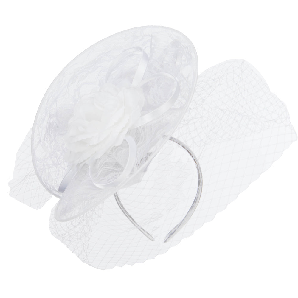 Fan Up Lace Flower Fascinator