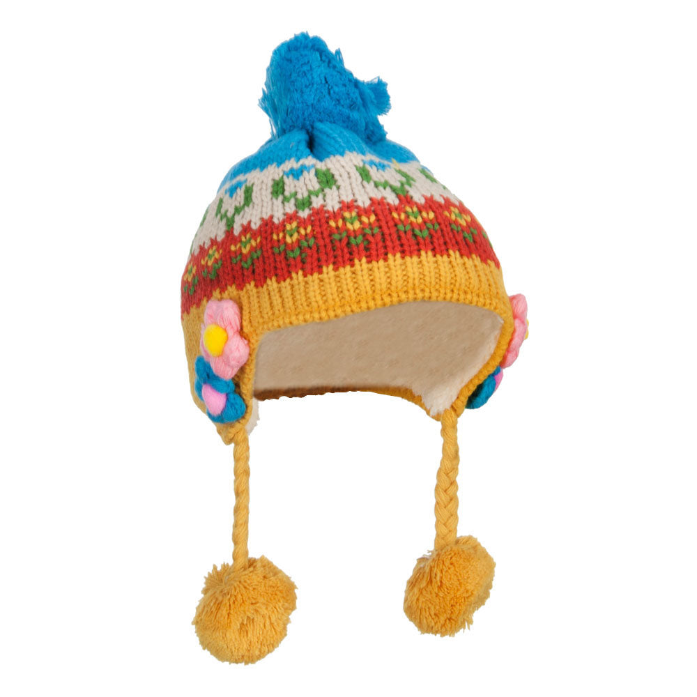 Girl's Flowers Detailed Ski Beanie