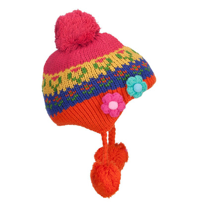 Girl's Flowers Detailed Ski Beanie