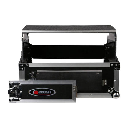 Odyssey DJ Flight Glide Style Combo Rack Case with 10U Top Slat and 2U Vertical