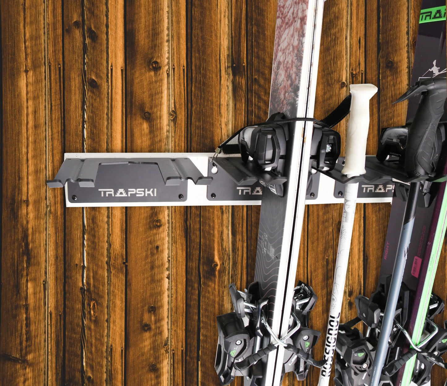 Garage Wall Rack Organizer for Yard Tools, Gear & Equipment, Skis or Snowboard by Bindings