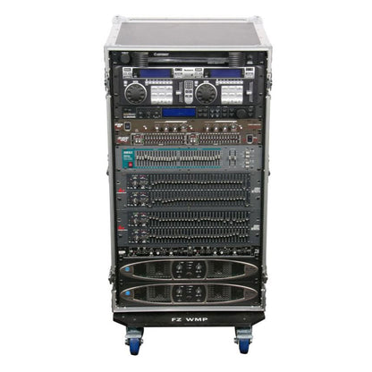 Odyssey FZAR20W Heavy Duty Portable Flight Zone 20 Space Amp Rack With Wheels