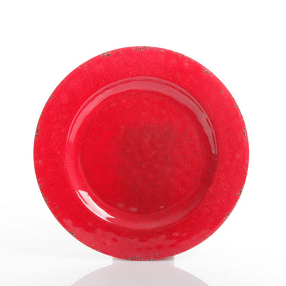 Gibson Studio California Mauna 12-Piece Durable Melamine Dinnerware Set, Red