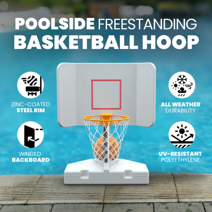 Good Ideas 15 Inch Pool Shot Wing It Pool Freestanding Basketball Hoop, White