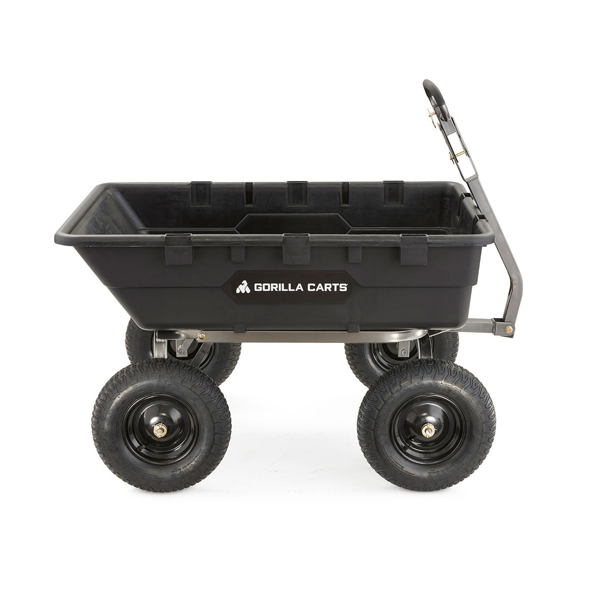 Gorilla Carts Heavy Duty Poly Yard Dump Cart Garden Wagon with 16 Inch Tires