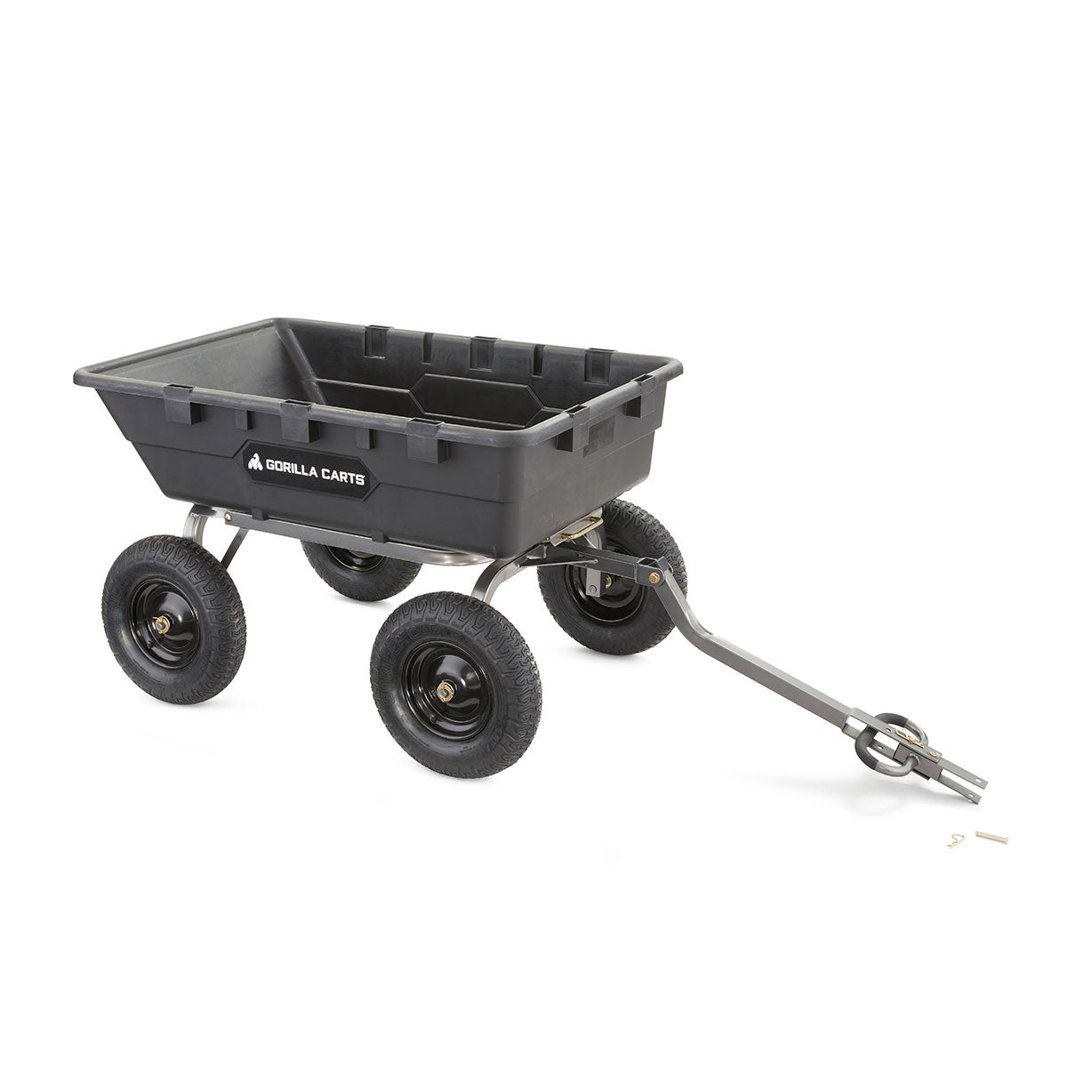 Gorilla Carts Heavy Duty Poly Yard Dump Cart Garden Wagon with 16 Inch Tires