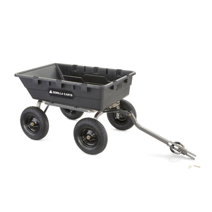 Gorilla Carts Heavy Duty Poly Yard Dump Cart Garden Wagon with 16 Inch Tires