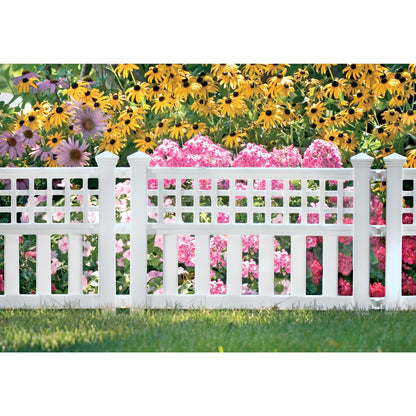 Suncast Grand View 14.5 x 24 Inch Resin Yard Garden Border Fence, White (3 Pack)