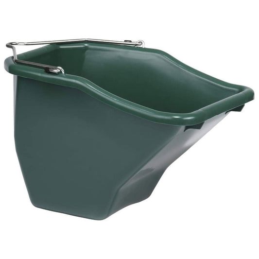Little Giant 10-Quart Durable Plastic Flat Back Livestock Feed Bucket, Green