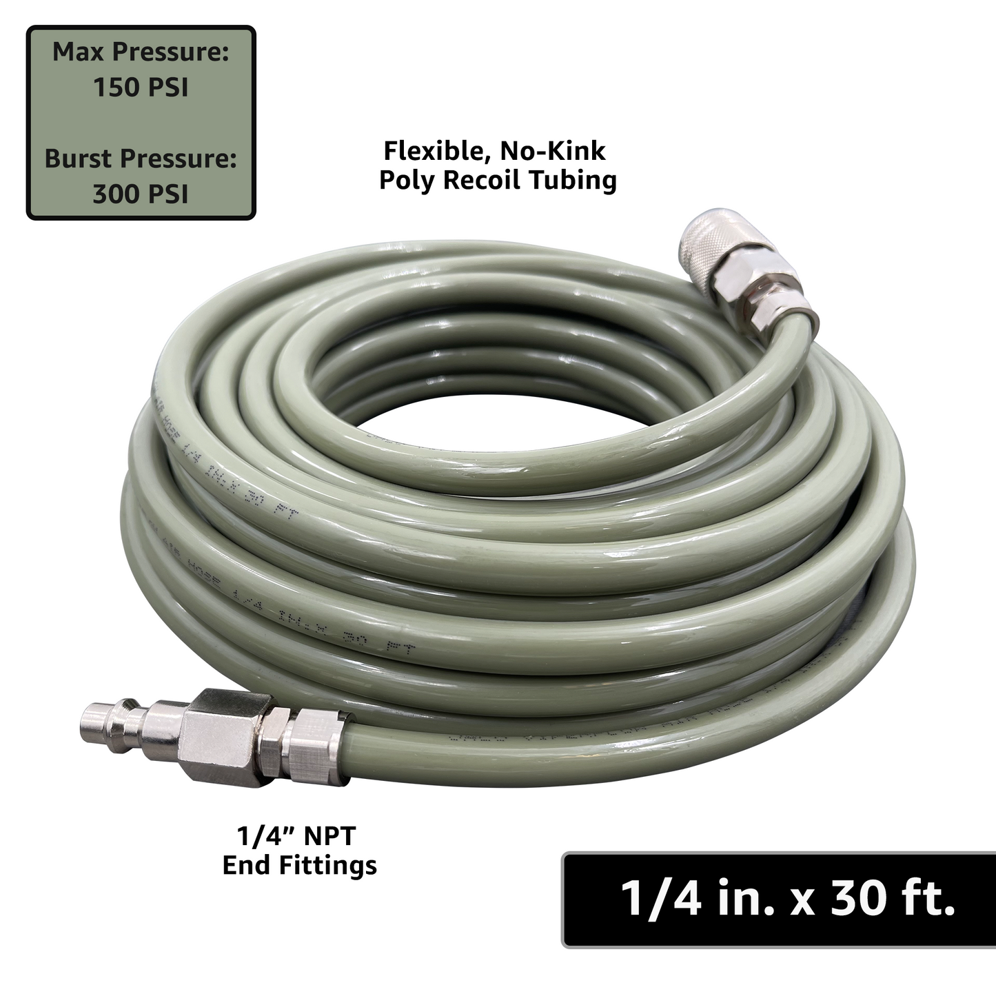 ViperFlow Poly Air Hose Kit - 1/4" x 30 ft.