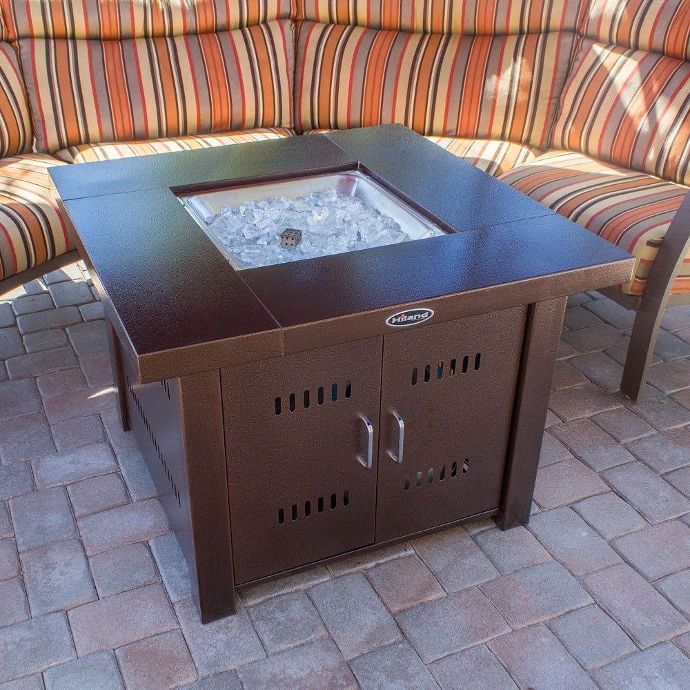 AZ Patio Heaters GS-F-PC Fire Pit 38 In 40,000 BTU Table w/ Glass Beads, Bronze