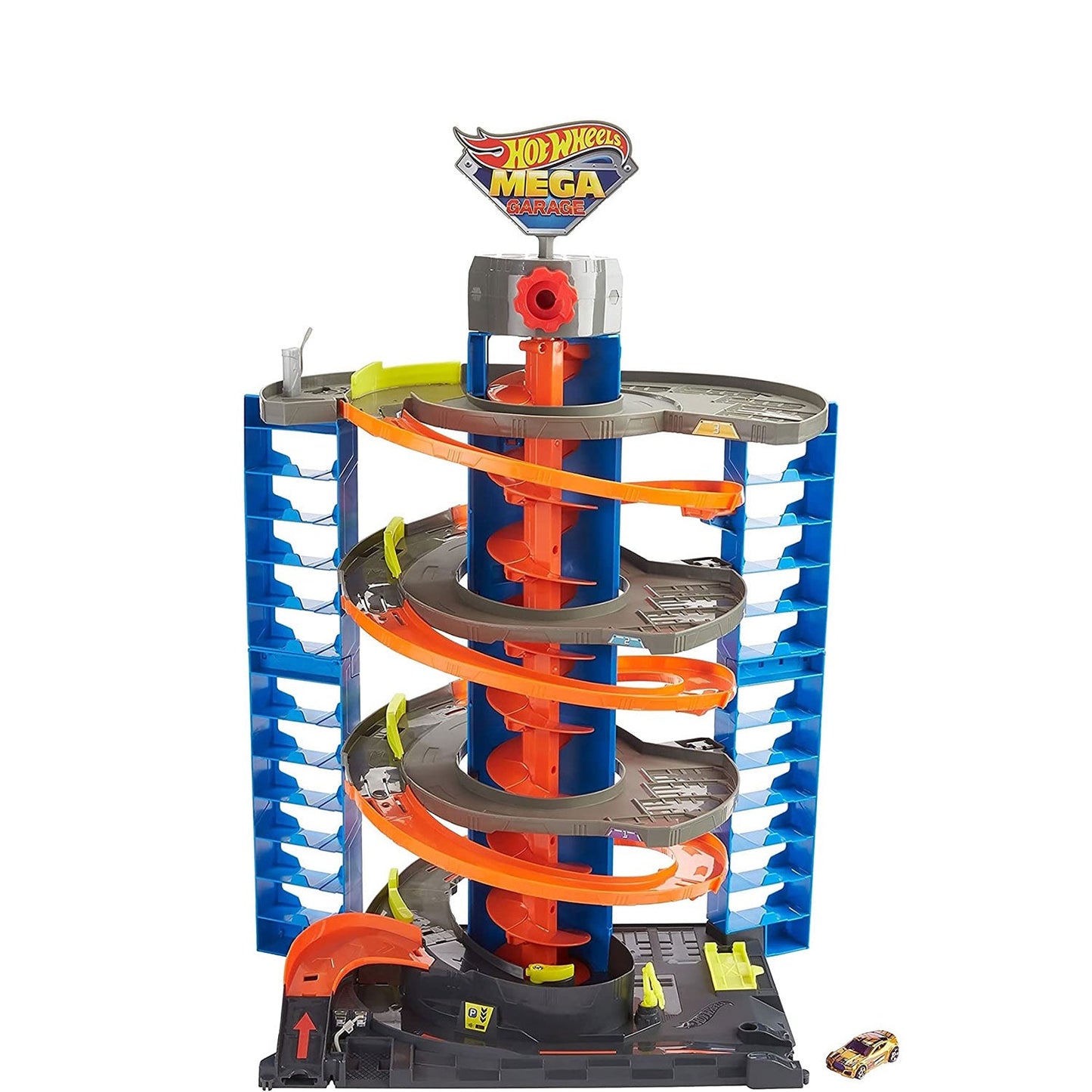 Hot Wheels City Mega Garage Playset w/ Corkscrew Elevator & Storage for 60+ Cars
