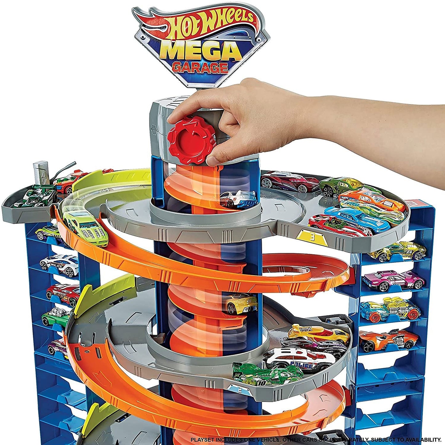 Hot Wheels City Mega Garage Playset w/ Corkscrew Elevator & Storage for 60+ Cars