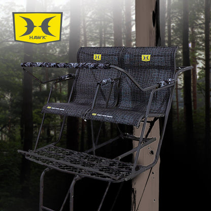 Hawk Big Denali 2 Man Climbing Tree Stand, 18 Foot Deer Hunting Ladderstand