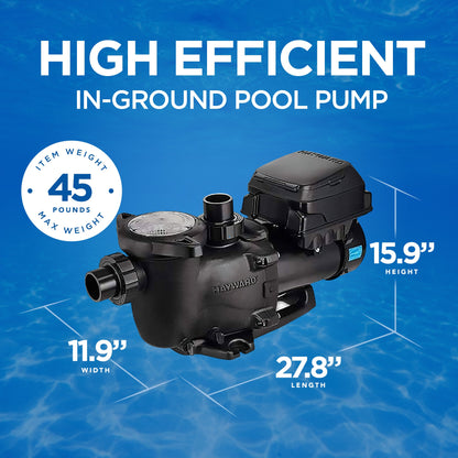 Hayward MaxFlo VS 230V Drop In Variable Speed Pump for In Ground Pools, Black