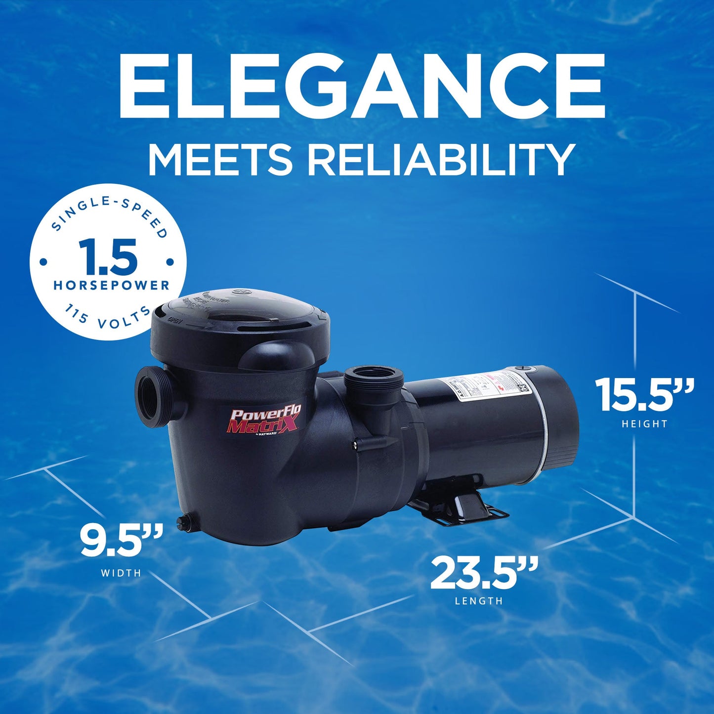Hayward PowerFlo Matrix Above Ground Single Speed 1.5 HP Pool Pump with Cord