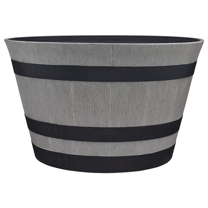 Southern Patio HDR-055457 Resin Whiskey Barrel Garden Planter Pot, Gray (2 Pack)