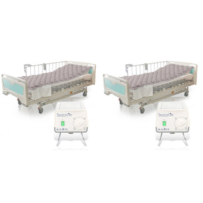 SereneLife Twin Size Inflatable Bed Bubble Pad Air Mattress w/ AC Pump (2 Pack)