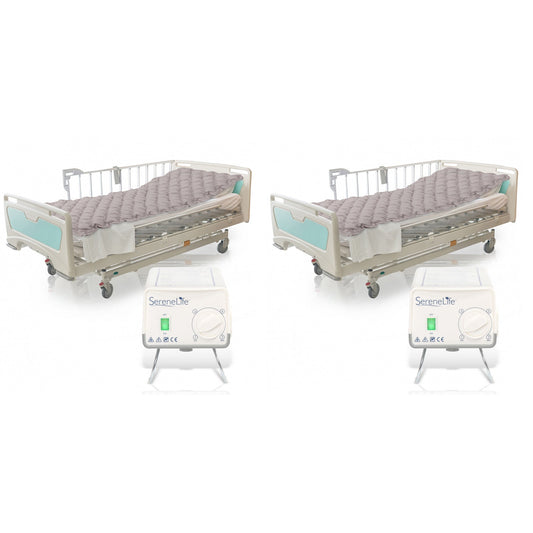 SereneLife Twin Size Inflatable Bed Bubble Pad Air Mattress w/ AC Pump (2 Pack)