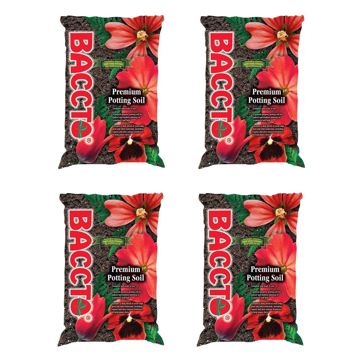 Michigan Peat General All Purpose Premium Potting Soil w/Perlite, 25lbs (4 Pack)