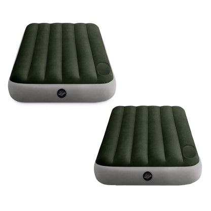 Intex Dura-Beam Standard Downy Air Mattress w/Built-In Foot Pump, Twin, 2 Pack
