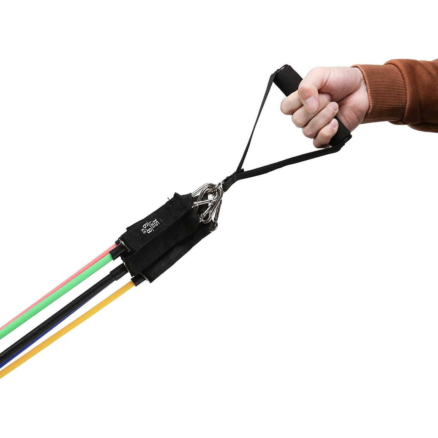 HolaHatha Resistance Band 110lb Maximum Workout Set with 5 Bands and 2 Handles