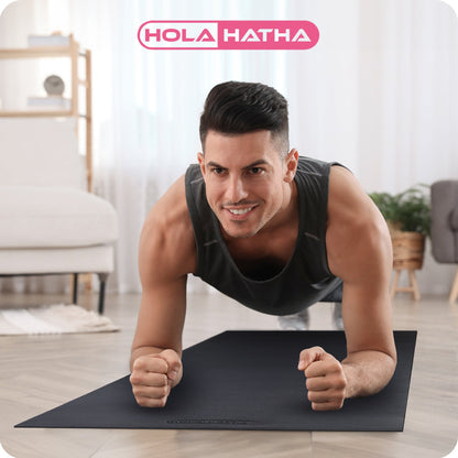 HolaHatha Lightweight Padded Foam Exercise Mat for Workout Activity, Small, Grey