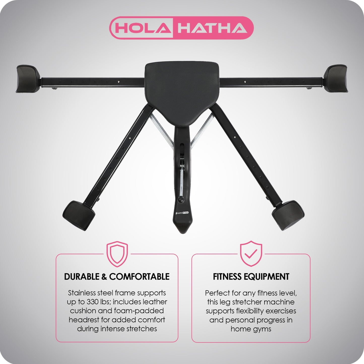 HolaHatha Leg Stretcher Split Machine for Flexibility Training, Steel, Black