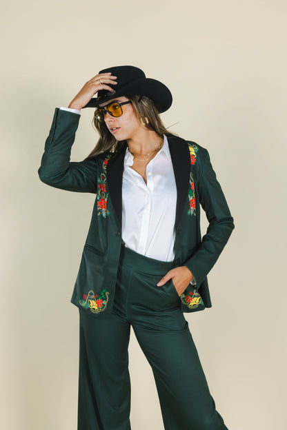 The Holiday Ham | Dark Green Holiday Placement Women's Suit