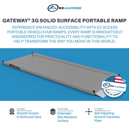 EZ-ACCESS GATEWAY 3G 10 Foot Solid Surface Aluminum Portable Wheelchair Ramp