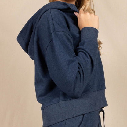 Oatmeal and Navy | Goldilocks™ Women’s Half Zip Lounge Hoodie 2 Pack