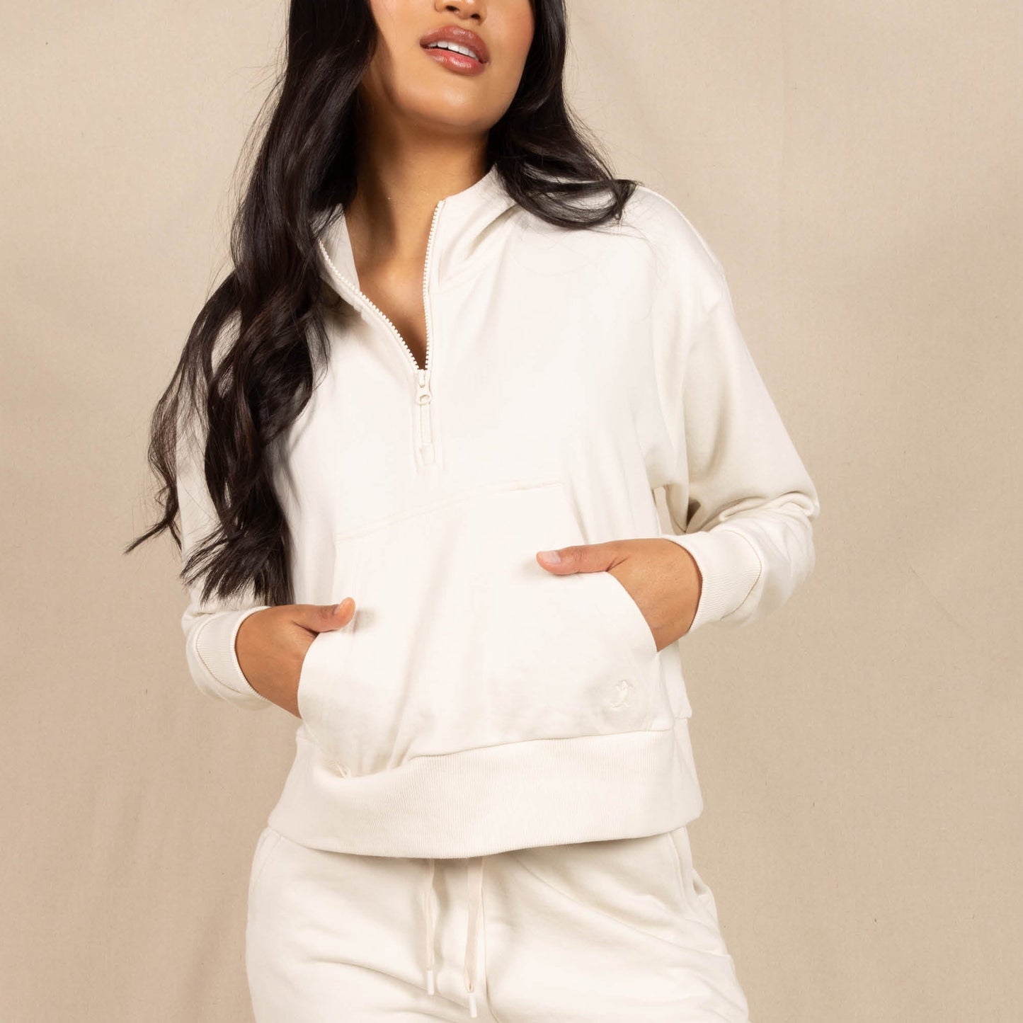 The Cream Of The Crop | Oatmeal Goldilocks™ Women’s Half Zip Lounge Hoodie