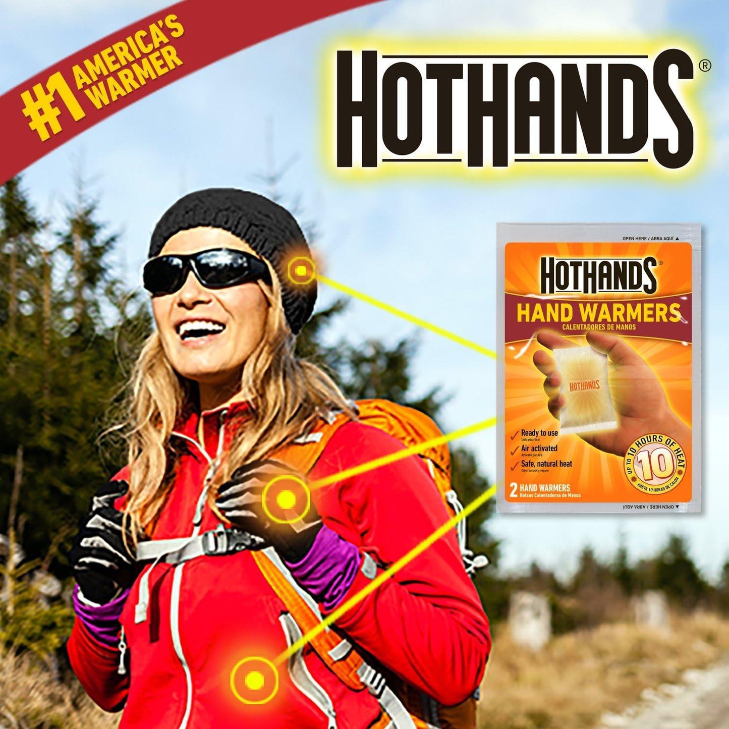 HotHands Hand Warmers - Long Lasting Safe Natural Odorless Air Activated Warmers - Up to 10 Hours of Heat - 40 Pair Box