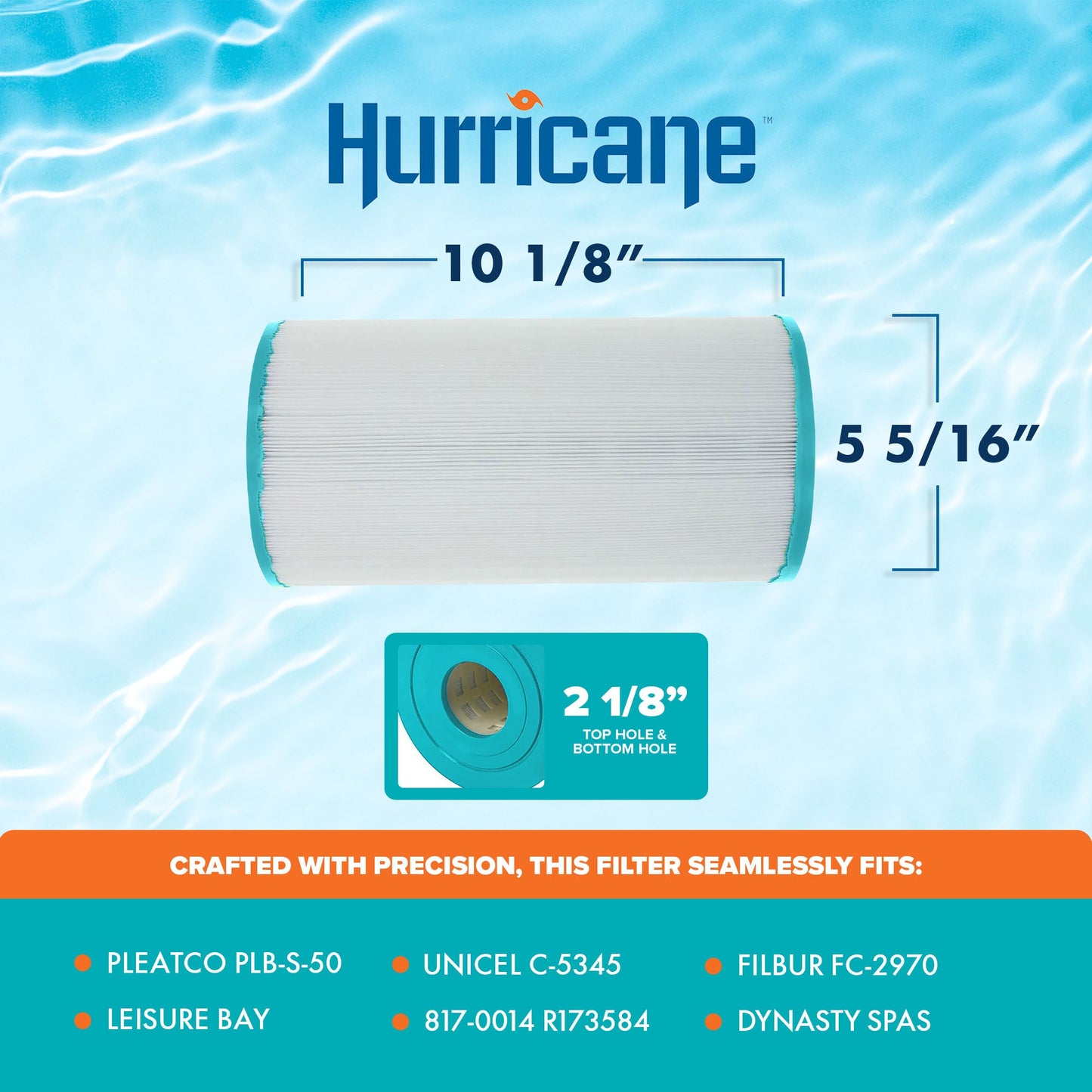Hurricane HF5345-01 Advanced Pool and Spa Filter Cartridge Replacement, White