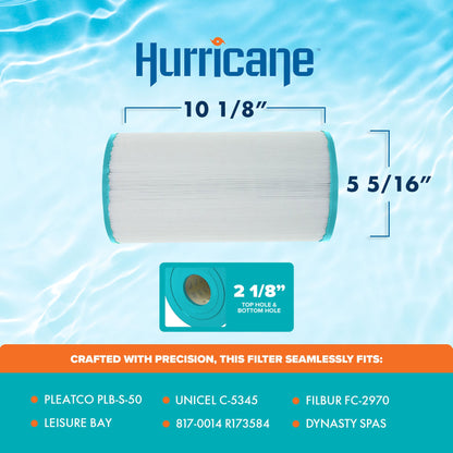 Hurricane HF5345-01 Advanced Pool and Spa Filter Cartridge Replacement, White
