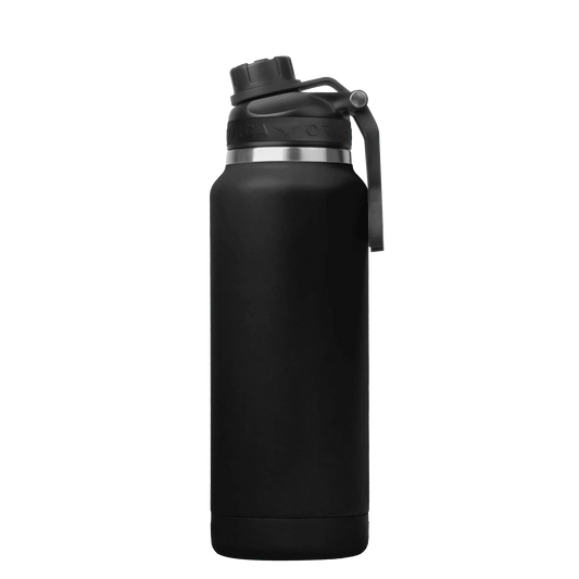 HYDRA™ 34OZ Water Bottle with Powder Coat Finish & Silicone Grip Whale Tale Handle