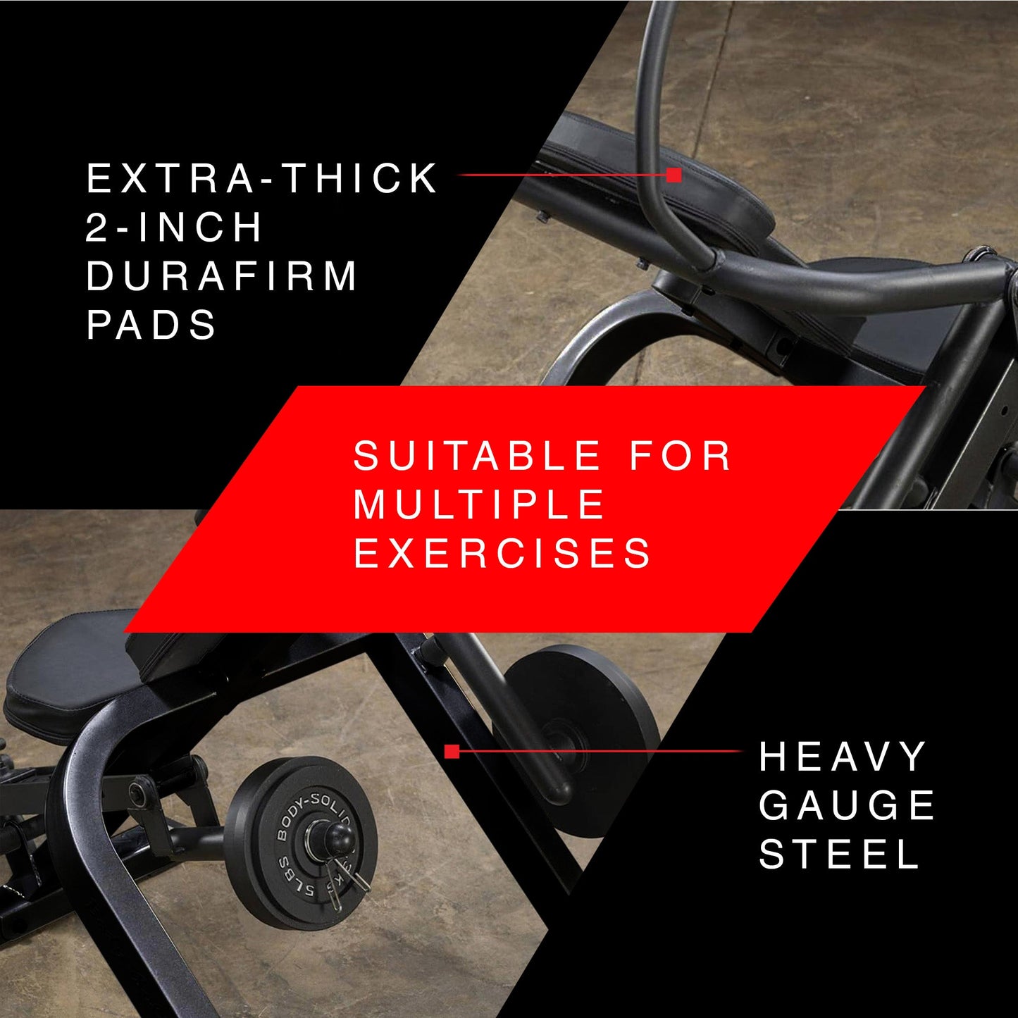 Body Solid Semi Recumbent Ab Bench with Steel Frame for Abs and Obliques, Black