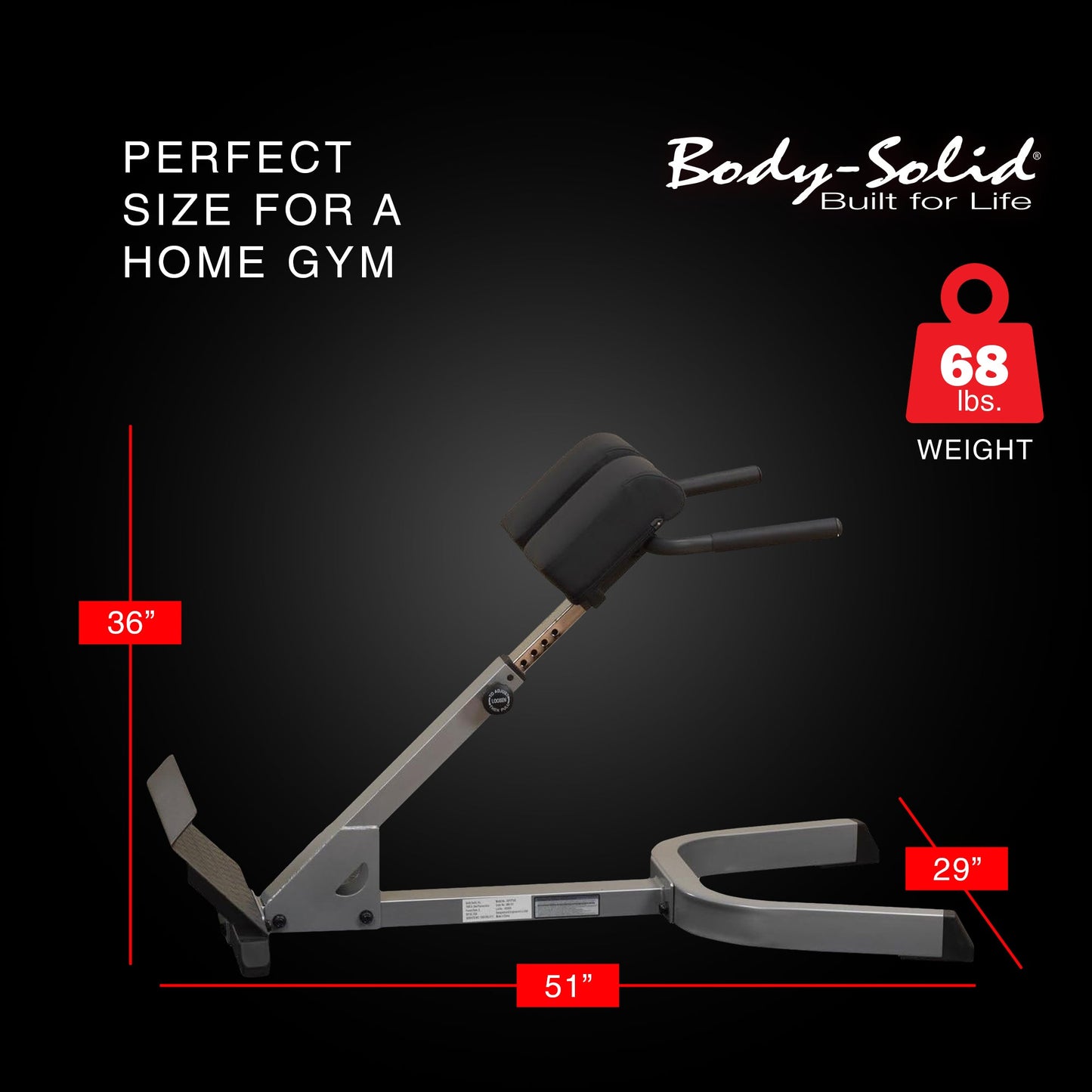 Body Solid 45 Degree Back Hyper Extension and Heavy Gauge Steel with Pads, Gray