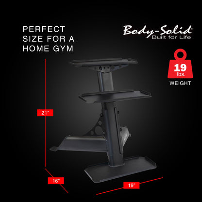 Body Solid Modern Compact 3 Tier Kettlebell Rack with Alloy Steel Frame, Black