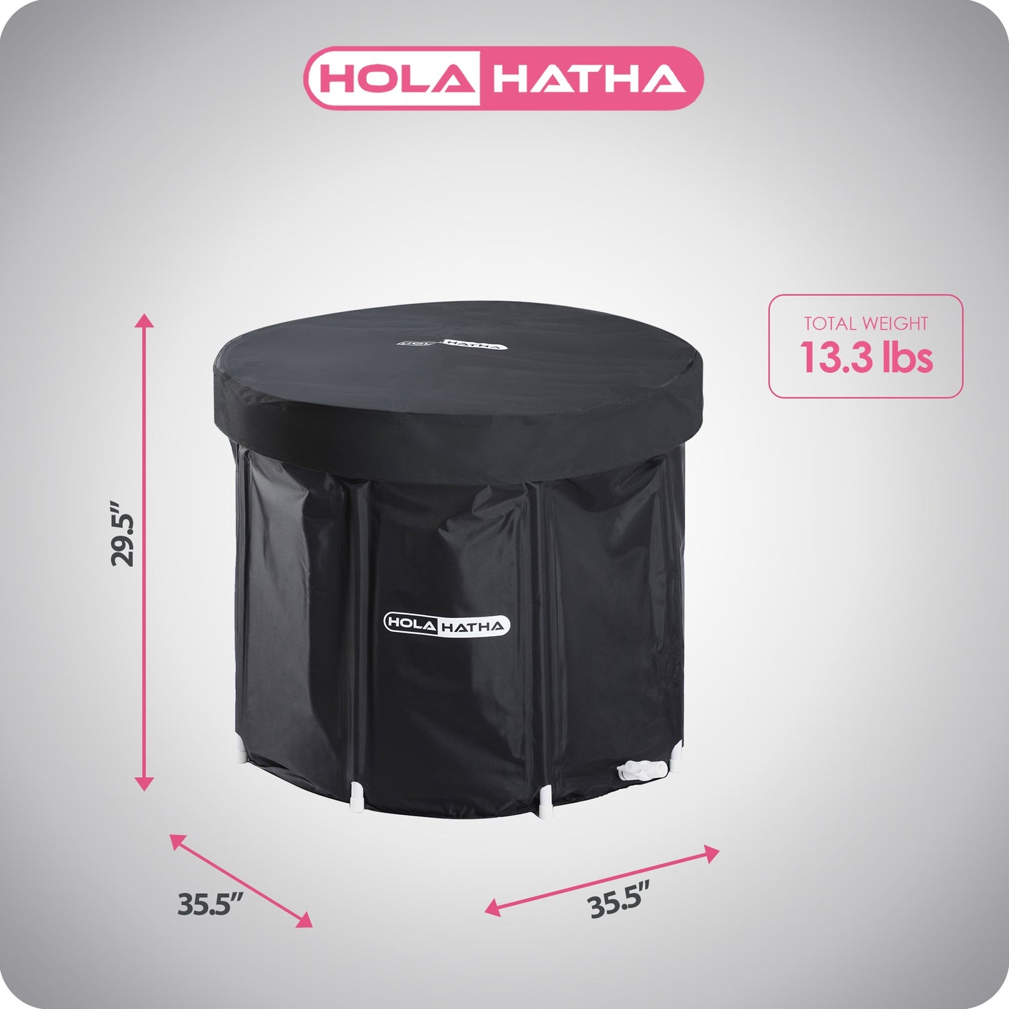 HolaHatha 120 Gal Cold Water Ice Bath Tub, Portable Plunge Recovery Tub with Lid