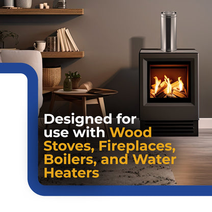 DuraVent DuraPlus Chimney Appliance Pipe, Stainless Steel, Double Wall, 6” x 12”