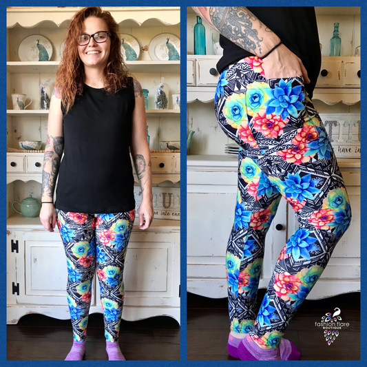 Leggings - Floral Geo (OS)