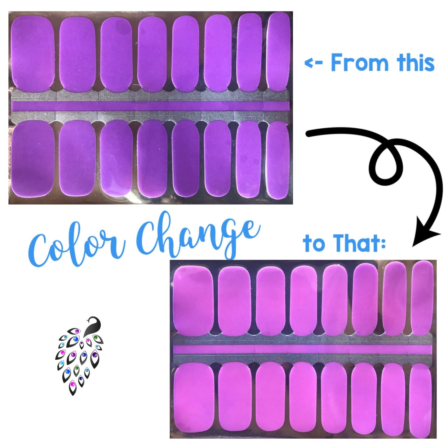 Color Change: Purple to Bright Pink