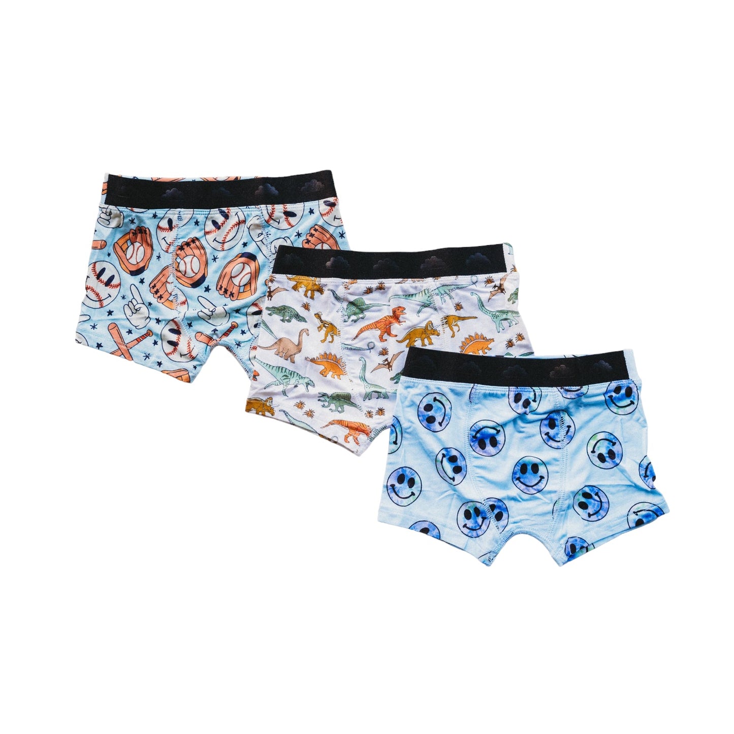 BASEBALL, SMILEY, DINO DREAM BOY'S BOXER BRIEF SET