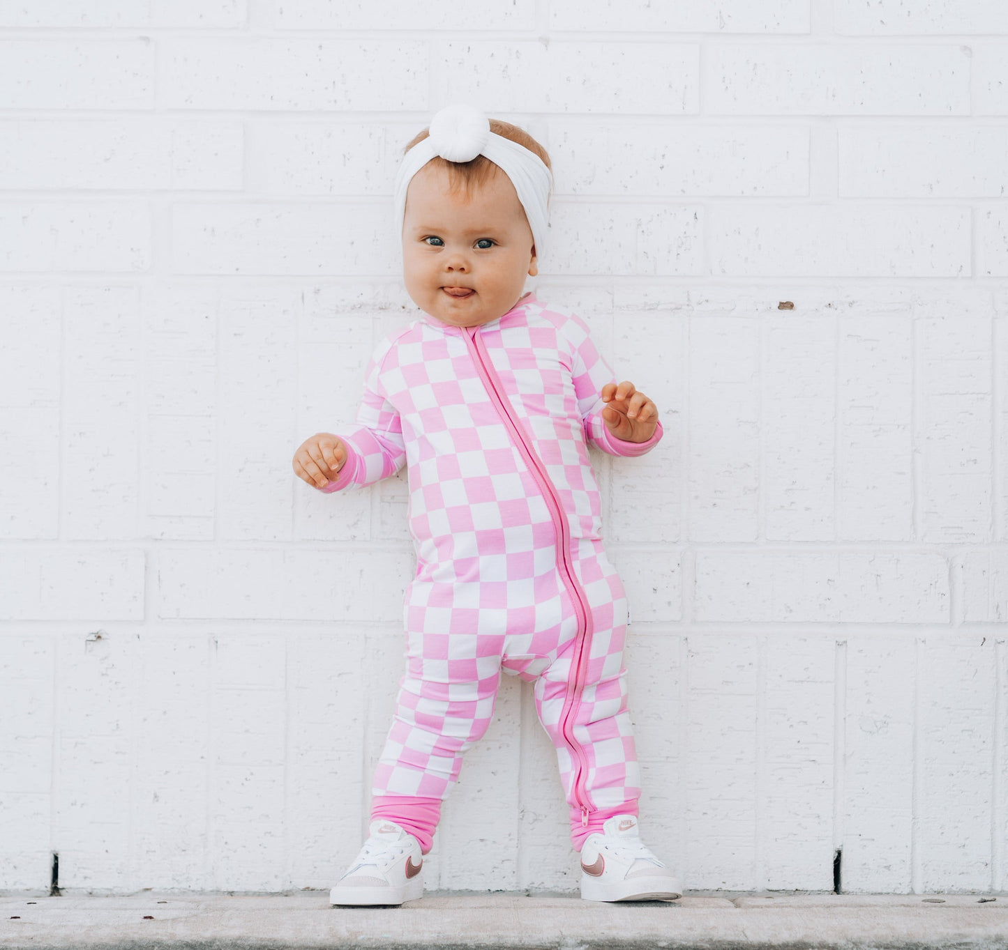 BUBBLEGUM CHECKERS DREAM ROMPER